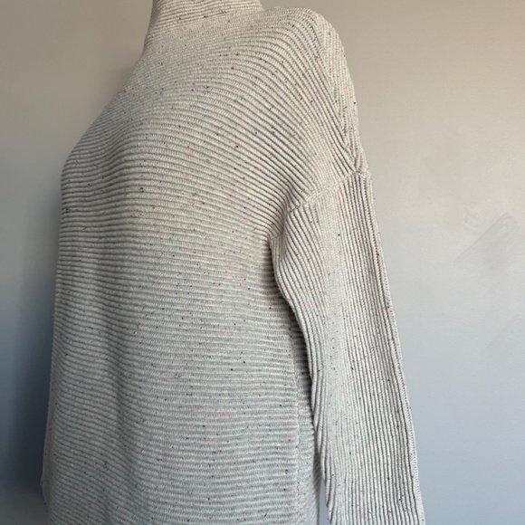 French Connection Mozart Mock‎ Neck Light Grey Cotton Confetti Jumper Sweater XS - Picture 5 of 11